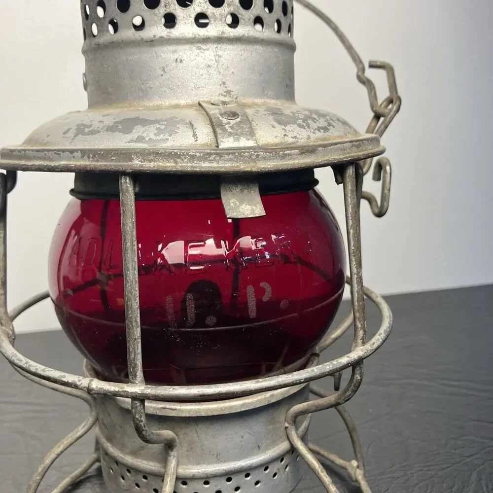 Union Pacific Adlake Kero Lantern Embossed U.P. Red Globe VTG Railroad Signal